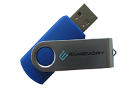 2.0 2G اللون البرتقالي دوارة تويست معدن USB مع شعار مخصص والعلامة التجارية تظهر حزمة الحياة